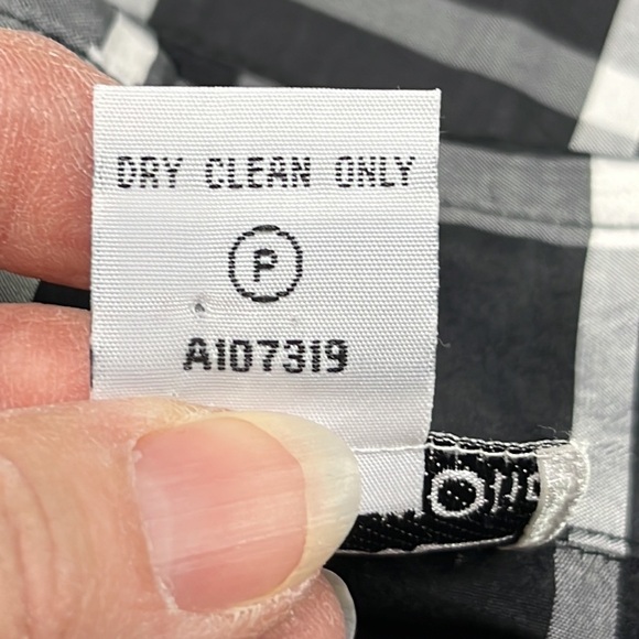 LINEA by LOUIS DELL'OLIO 100% Silk B/W Window Pane 3/4 SLV Career Top/Shacket 1X - Picture 12 of 14